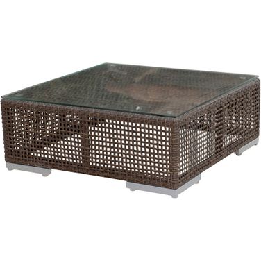 Soho Coffee Table with Glass In Brown