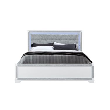 Soleil King Upholstered Bed In White