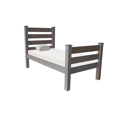 Solid Wood Twin Bed Frame In Gray