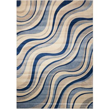 Somerset Ivory and Blue 9'6" x 13' Area Rug