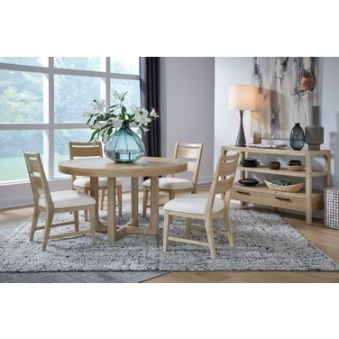 Somerset Round Dining Set In Butternut