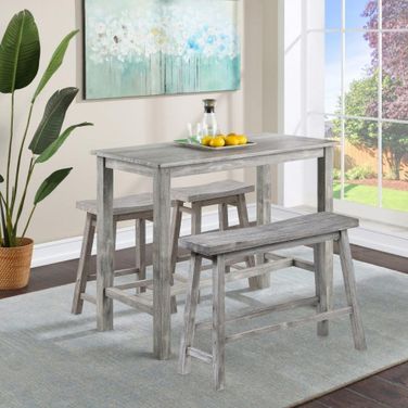Sonoma 4 Piece Pub Set In Storm Gray Wire-Brush Finish