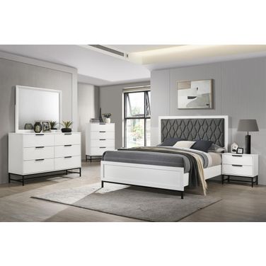Sonora Upholstered Panel Bedroom Set In White
