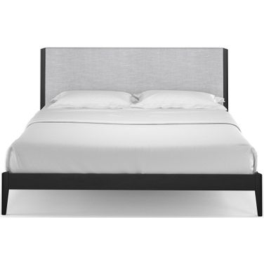 Sophia King Bed with Upholstered Headboard In Black and Gray