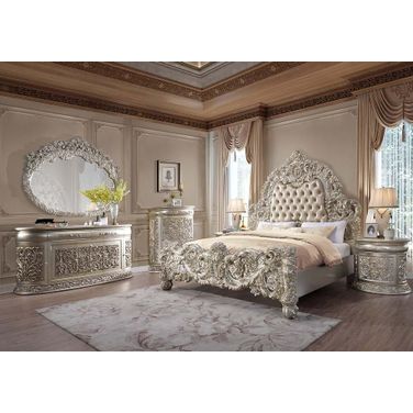 Sorina Bedroom Set In Antique Gold Finish