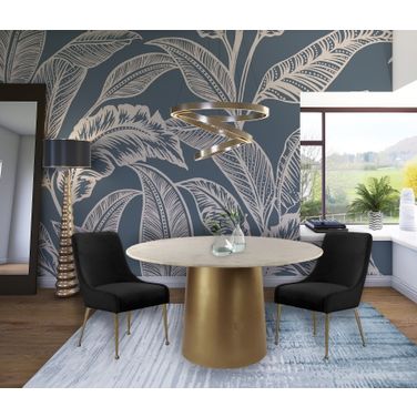 Sorrento Dining Room Set w/ Black Owen Chairs