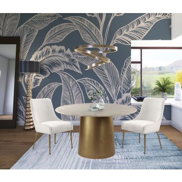 Sorrento Dining Room Set w/ Cream Owen Chairs