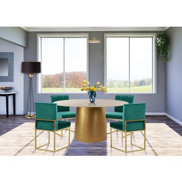 Sorrento Dining Room Set w/ Green Giselle Chairs