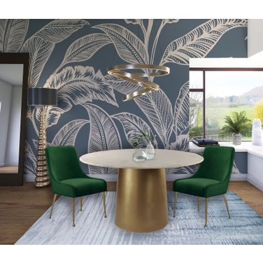 Sorrento Dining Room Set w/ Green Owen Chairs