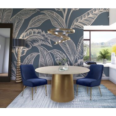 Sorrento Dining Room Set w/ Navy Owen Chairs