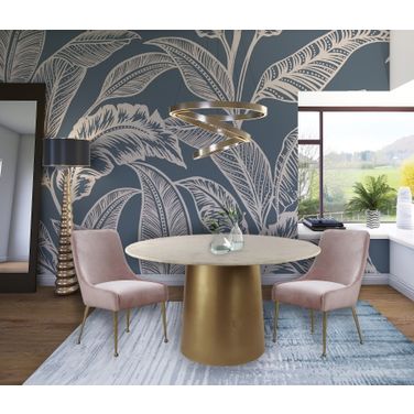 Sorrento Dining Room Set w/ Pink Owen Chairs