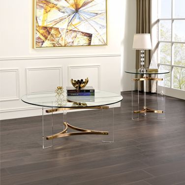 Sosi Occasional Table Set In Gold
