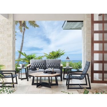 South Beach Obsidian Outdoor Hexagonal Occasional Table Set