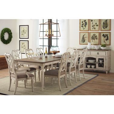 Southbury Fossil And Parchment Extendable Rectangular Dining Room Set