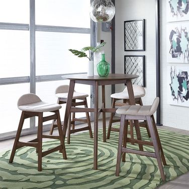 Space Savers Counter Height Dining Set w/ Tan Stools