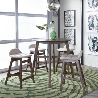 Space Savers Satin Walnut Counter Height Dining Room Set
