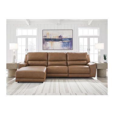 Spear Hill 3-Piece LAF Reclining Sofa Chaise In Caramel