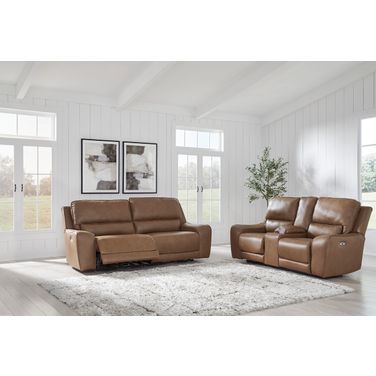 Spear Hill Power Reclining Living Room Set In Caramel