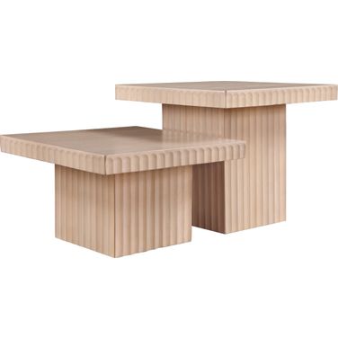 Spencer Oak Veneer 2 Piece Coffee Table In Natural and Natural