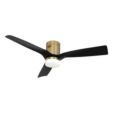 Spezia 52 Inch 3-Blade Smart Ceiling Fan with LED Light and Remote In Gold and Black