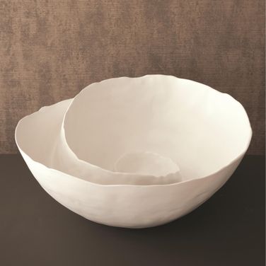 Spiral Bowl In Matte White