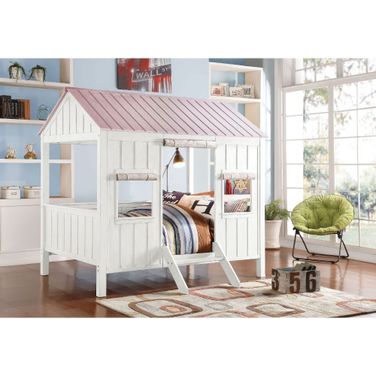 Spring Cottage White and Pink Full Bed