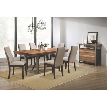Spring Creek Extendable Dining Room Set In Natural Walnut