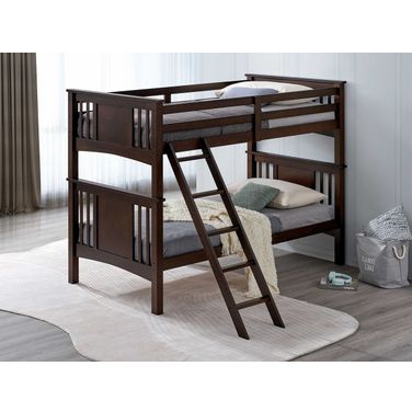 Spring Creek Twin Over Twin Bunk Bed In Dark Walnut
