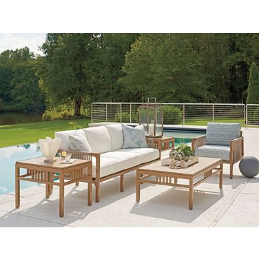 St Tropez Medium Brown Outdoor Rectangular Occasional Table Set