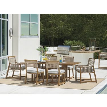 St Tropez Rectangular Dining Room Set In Medium Brown