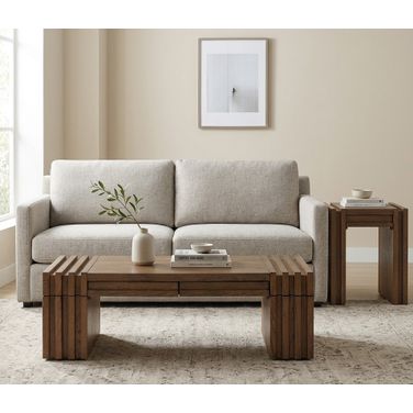 Stanton Oak Veneer and Solid Wood Occasional Table Set In Brown