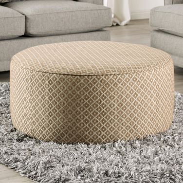 Stephney Ottoman In Gray and Gold