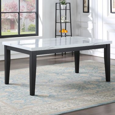 Sterling Faux Marble Top Dining Table In Black