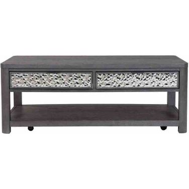 Sterling West Rectangular Cocktail Table with Casters In Ash Gray