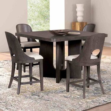 Sterling West Square Counter Height Dining Room Set In Ash Gray