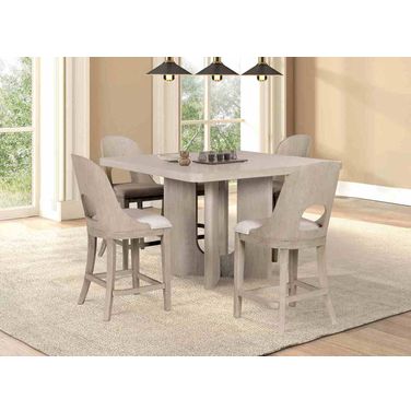 Sterling West Square Counter Height Dining Room Set In White Oak