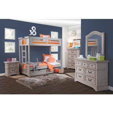Stonebrook Bunk Bedroom Set in Antique Gray