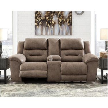 Stoneland Power Reclining Console Loveseat In Fossil