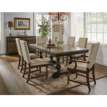 Stonington Brown And Charcoal Brown Extendable Dining Room Set