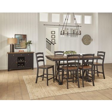 Stormy Ridge Chickory and Black Butterfly Leaf Counter Height Dining Room Set