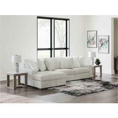 Stupendous 2-Piece Sectional with LAF Chaise In Alloy