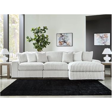 Stupendous 3-Piece Sectional with RAF Chaise In Alloy