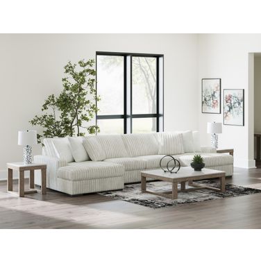 Stupendous 4-Piece Sectional with Double Chaise In Alloy