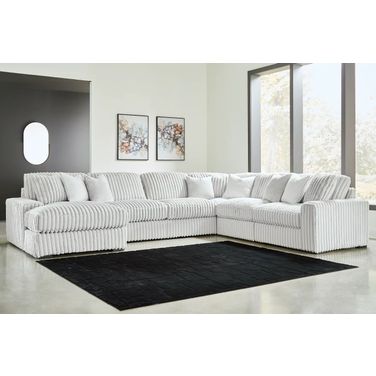 Stupendous 6-Piece Sectional with LAF Chaise In Alloy