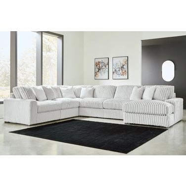 Stupendous 6-Piece Sectional with RAF Chaise In Alloy