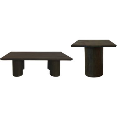 Sullivan Solid Wood Rectangular Occasional Table Set In Dark Brown