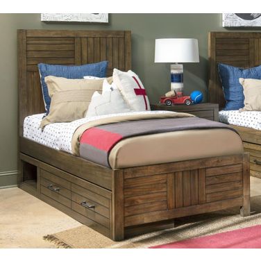 Summer Camp Tree House Brown Full Panel Bed with One Side Storage