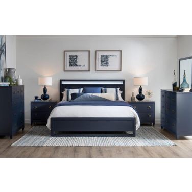 Summerland Inkwell Blue Panel Bedroom Set