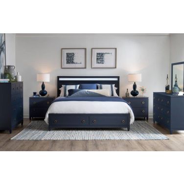 Summerland Inkwell Blue Storage Panel Bedroom Set