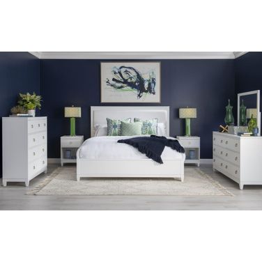 Summerland Pure White Upholstered Panel Bedroom Set
